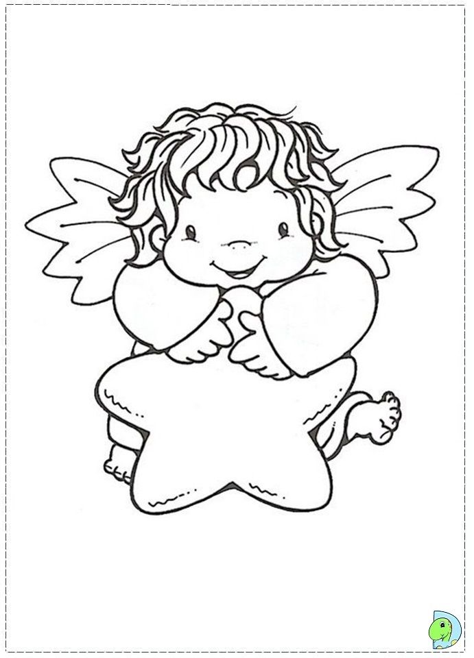 Coloring Pages Of Christmas Angels - Coloring Page