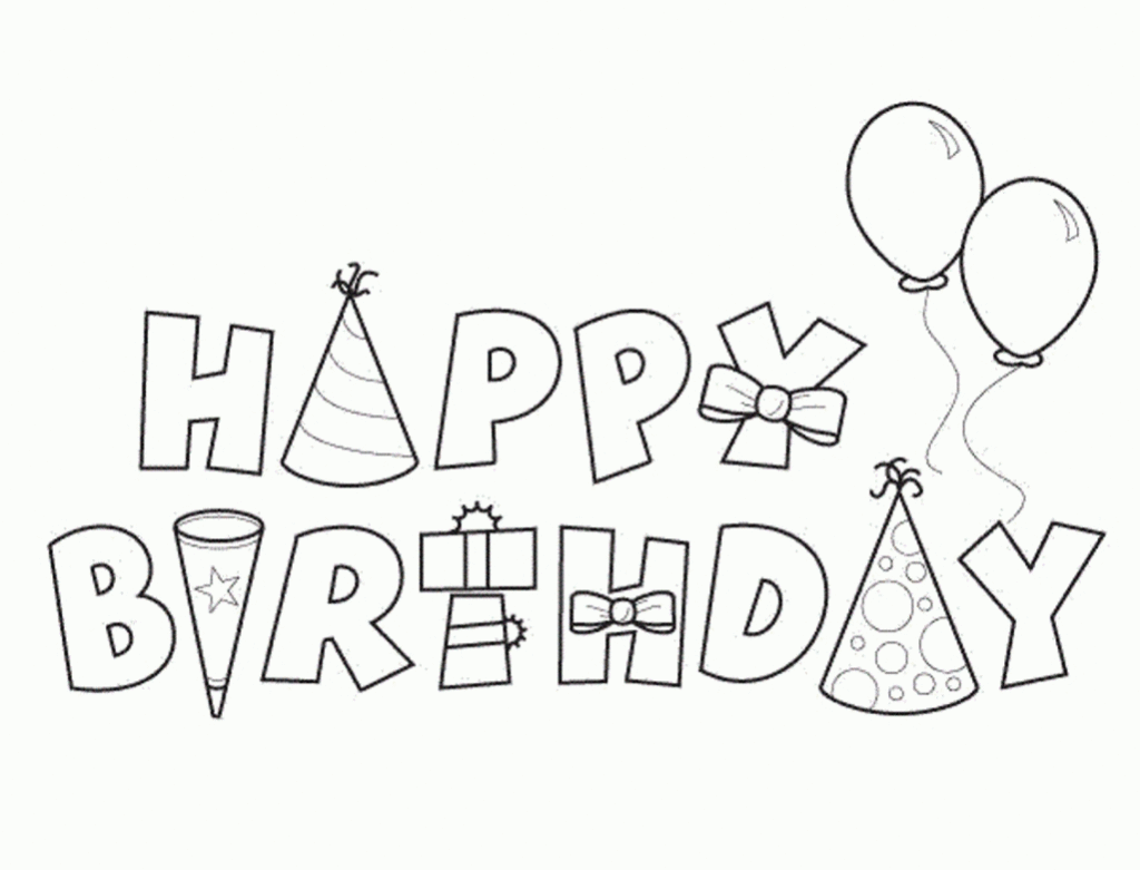 Coloring Pages: Printable Happy Birthday Coloring Pages Happy ...