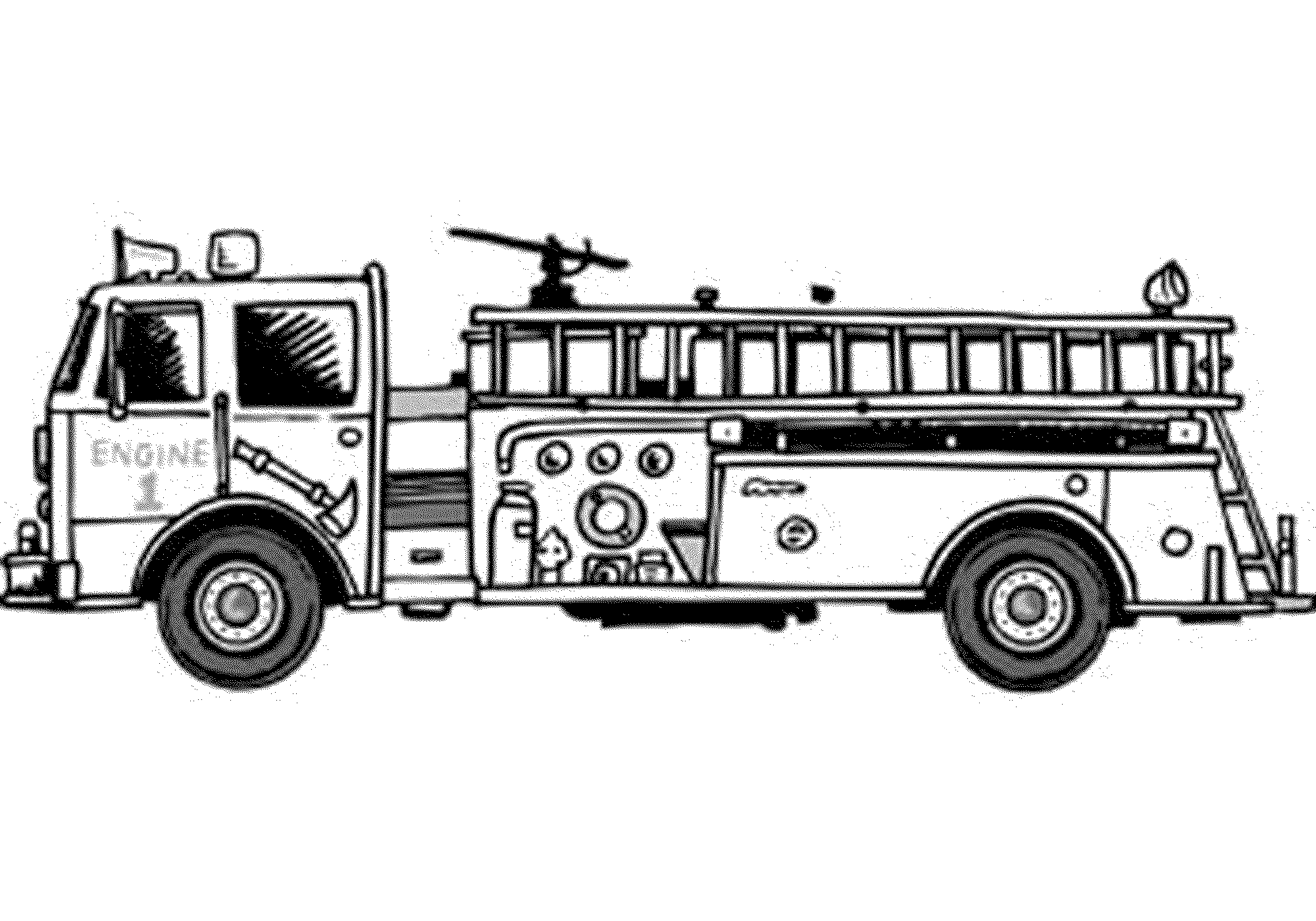 Big Fire Truck Coloring Page 1 - VoteForVerde.com