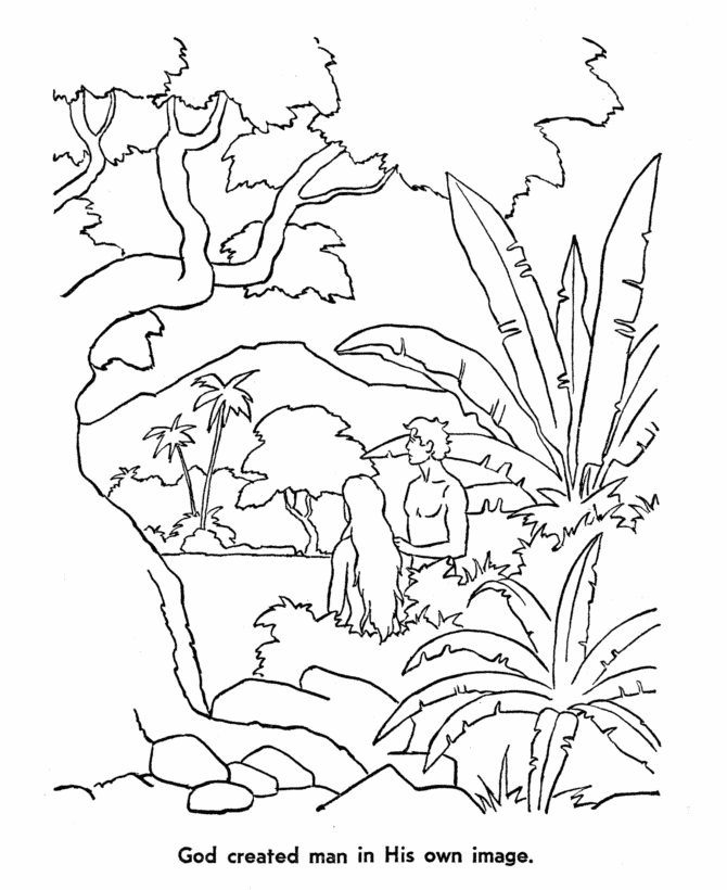 Bible Printables - Creation Coloring Pages - Bible Creation Day 6