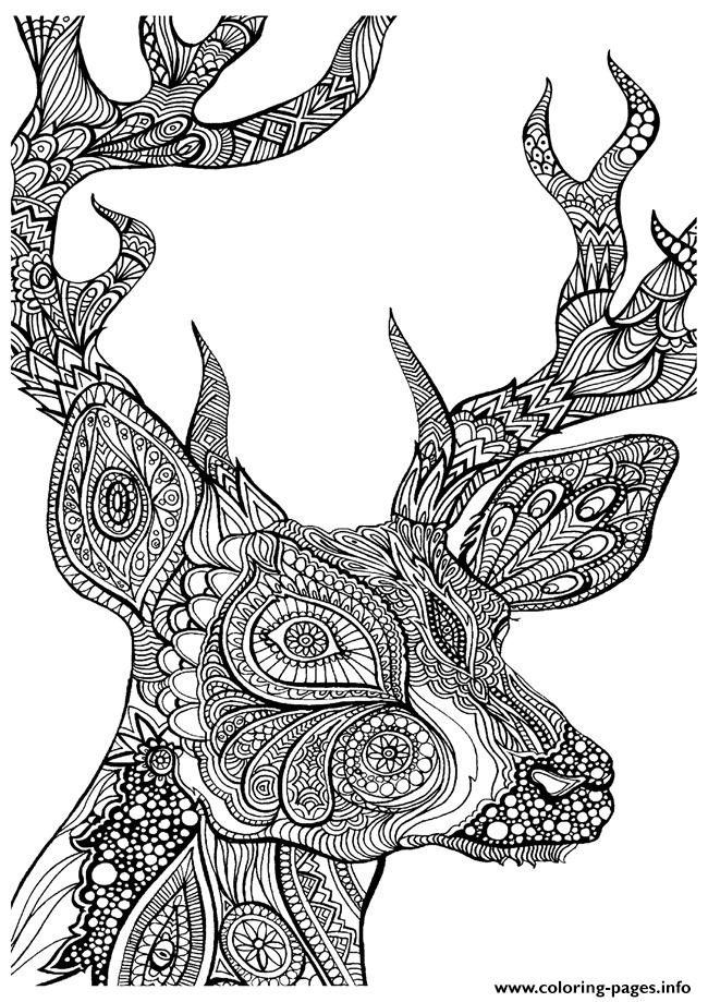 Print adult coloring pages deer Coloring pages