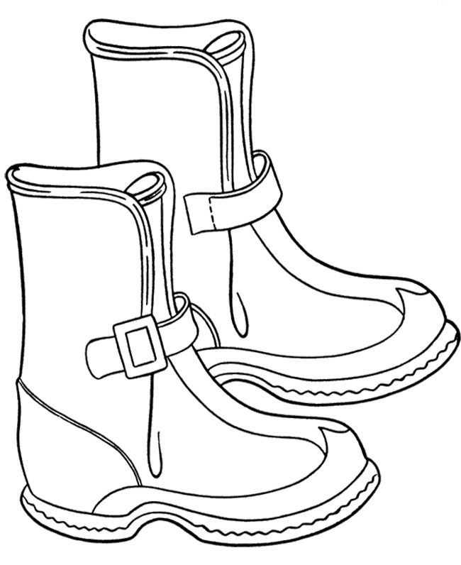 Cowboy Winter Boots Coloring Page | Winter Coloring Page ...