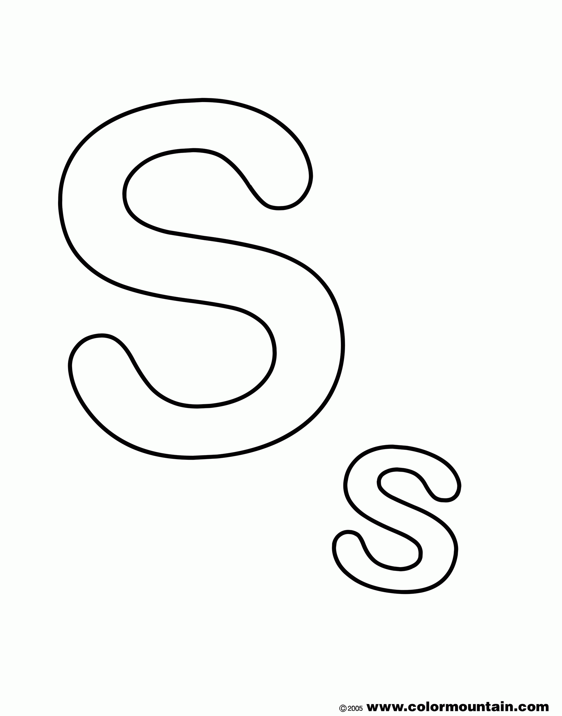 Letter S Snake Coloring Page Letter S Coloring Sheets Preschool ...