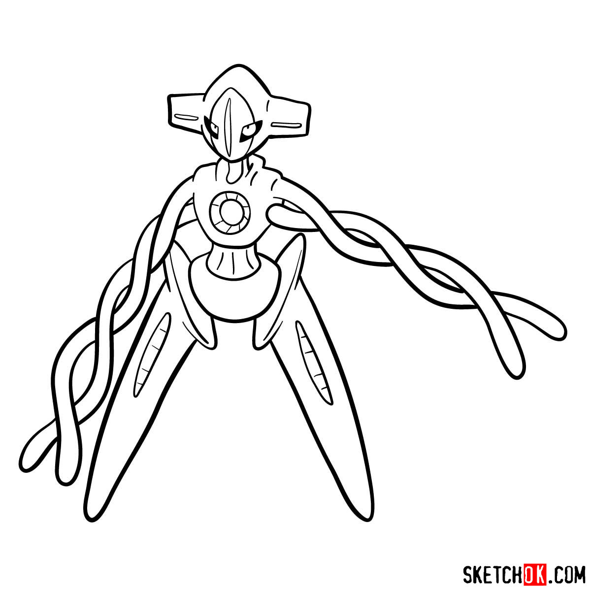 How to draw Deoxys | Pokemon - Step by step drawing tutorials