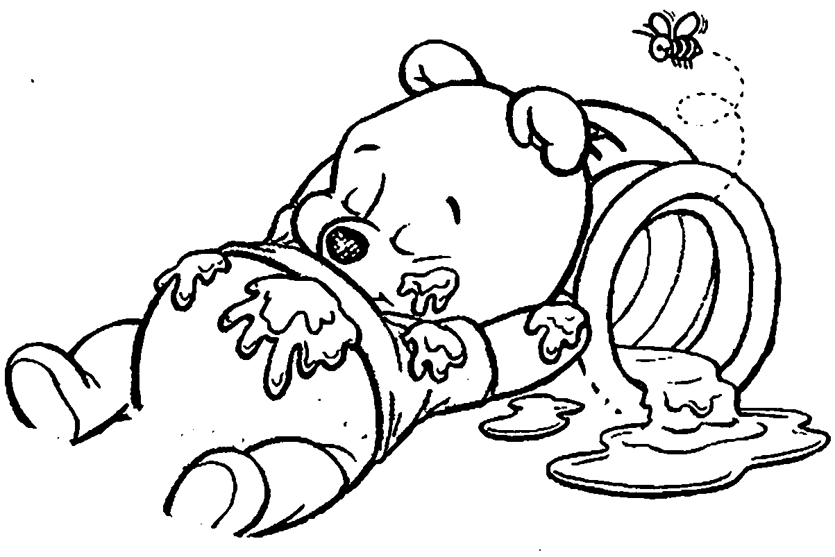 Baby Pooh Bear Coloring Pages | 
