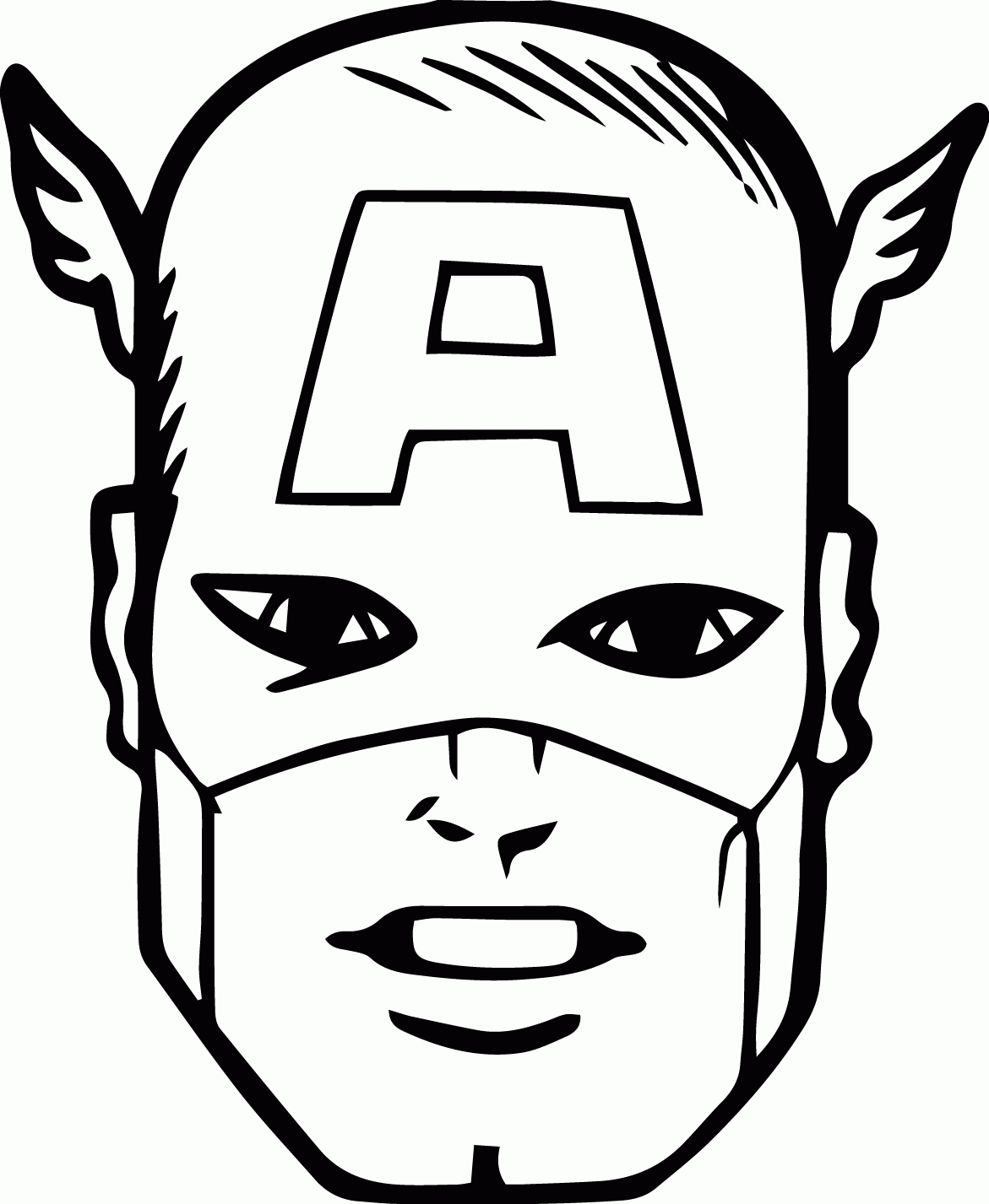 13 Pics of Captain America Face Coloring Pages - Captain America ...