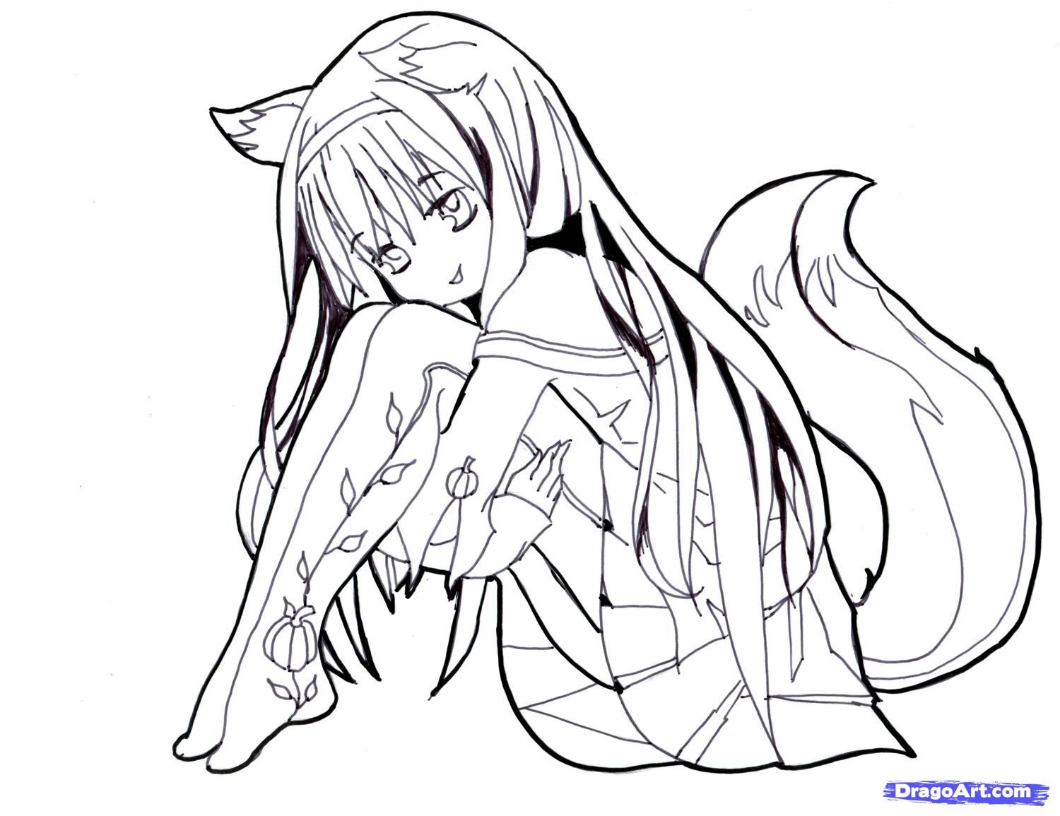 Cute anime wolf girl | Cute fox drawing, Anime wolf girl, Anime wolf drawing