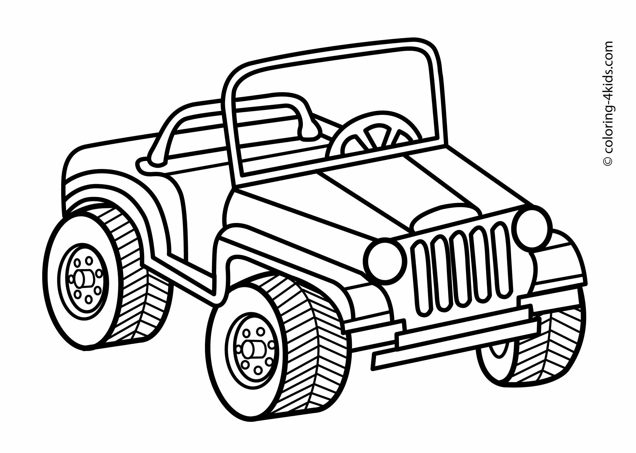 Military Jeep Coloring Pages Realistic Coloring Pages - Coloring Labs