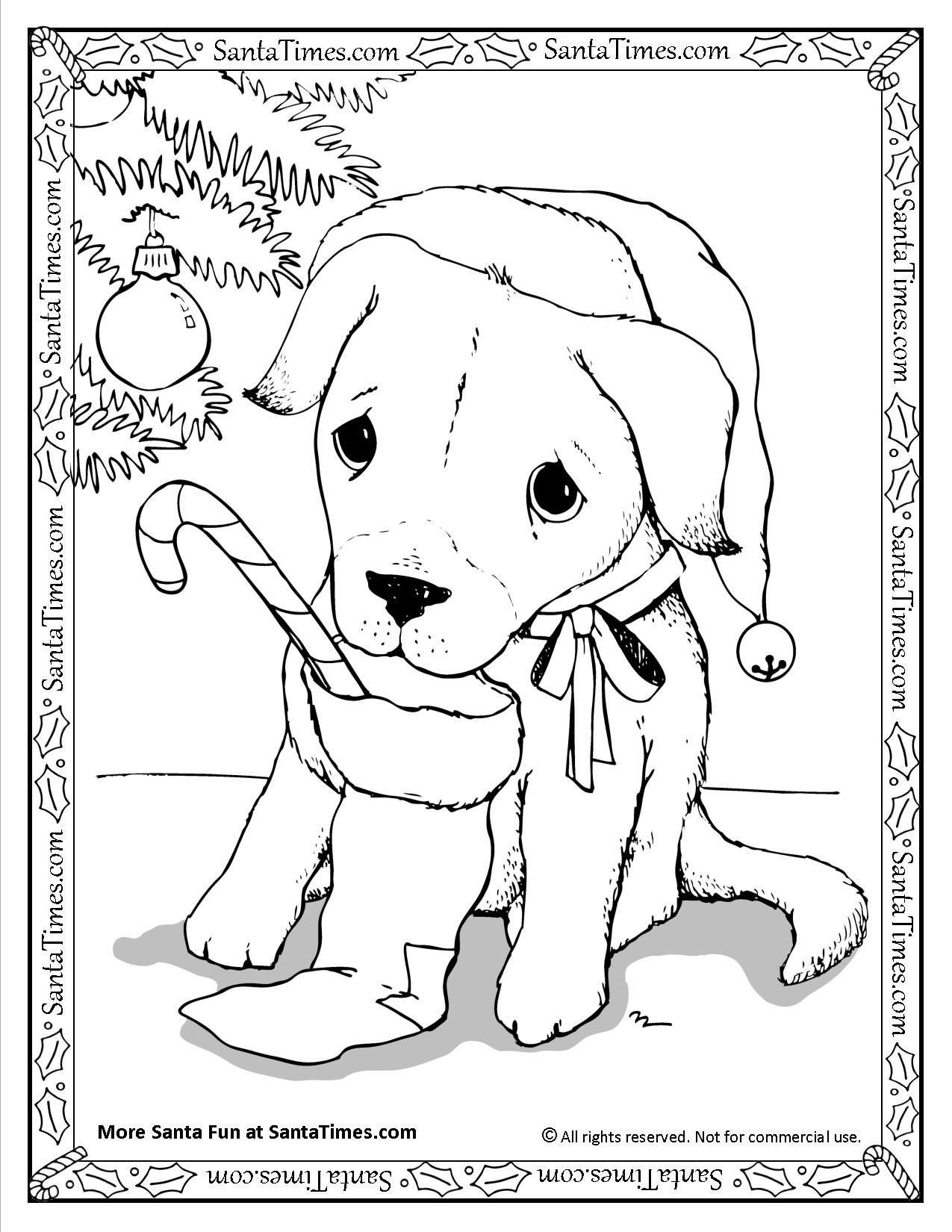 Coloring Pages Puppy Christmas - High Quality Coloring Pages