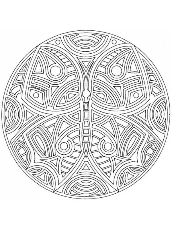 Tribal Butterfly Mandala Coloring Pages | Batch Coloring