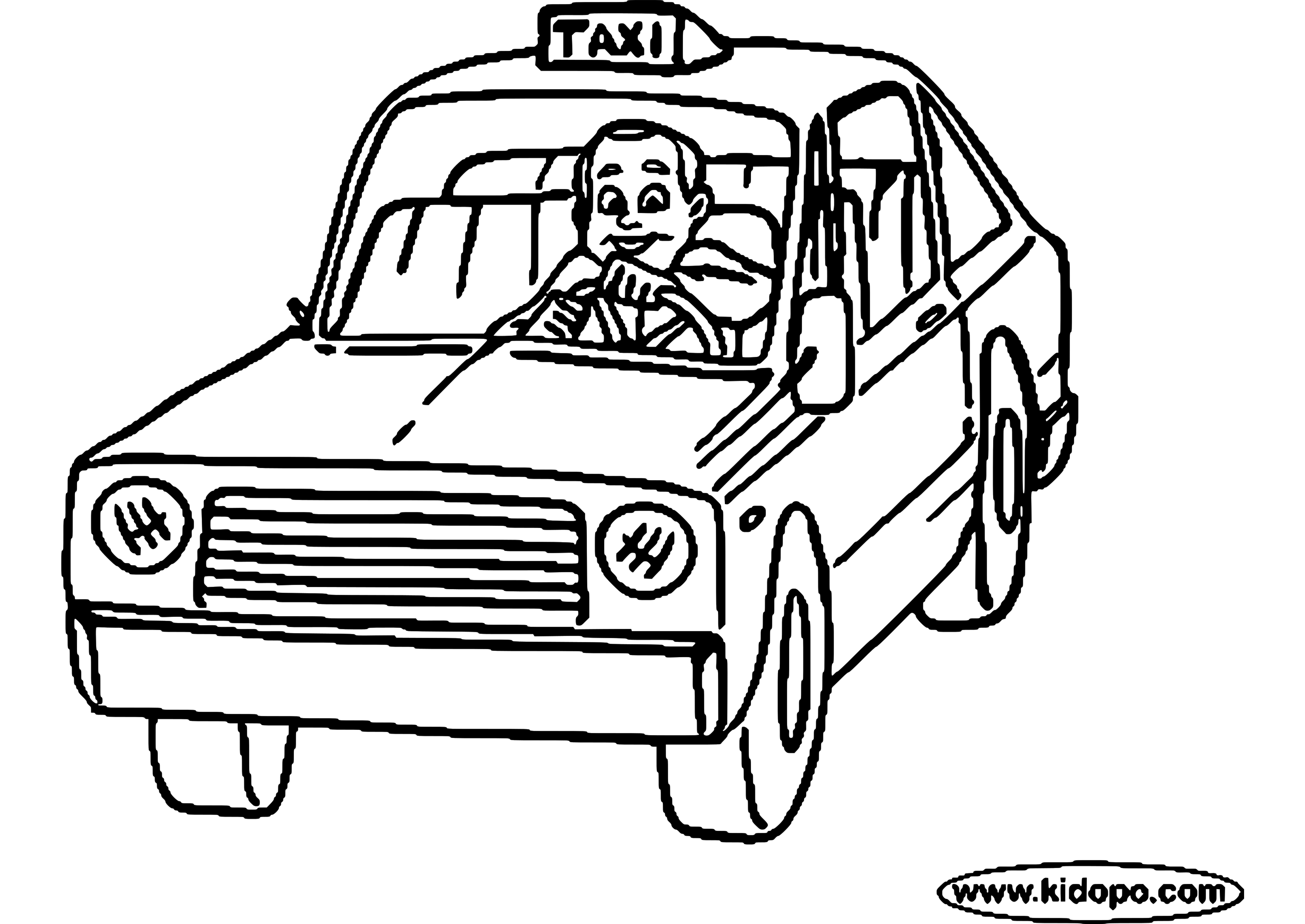Taxi #36 (Transportation) – Printable coloring pages