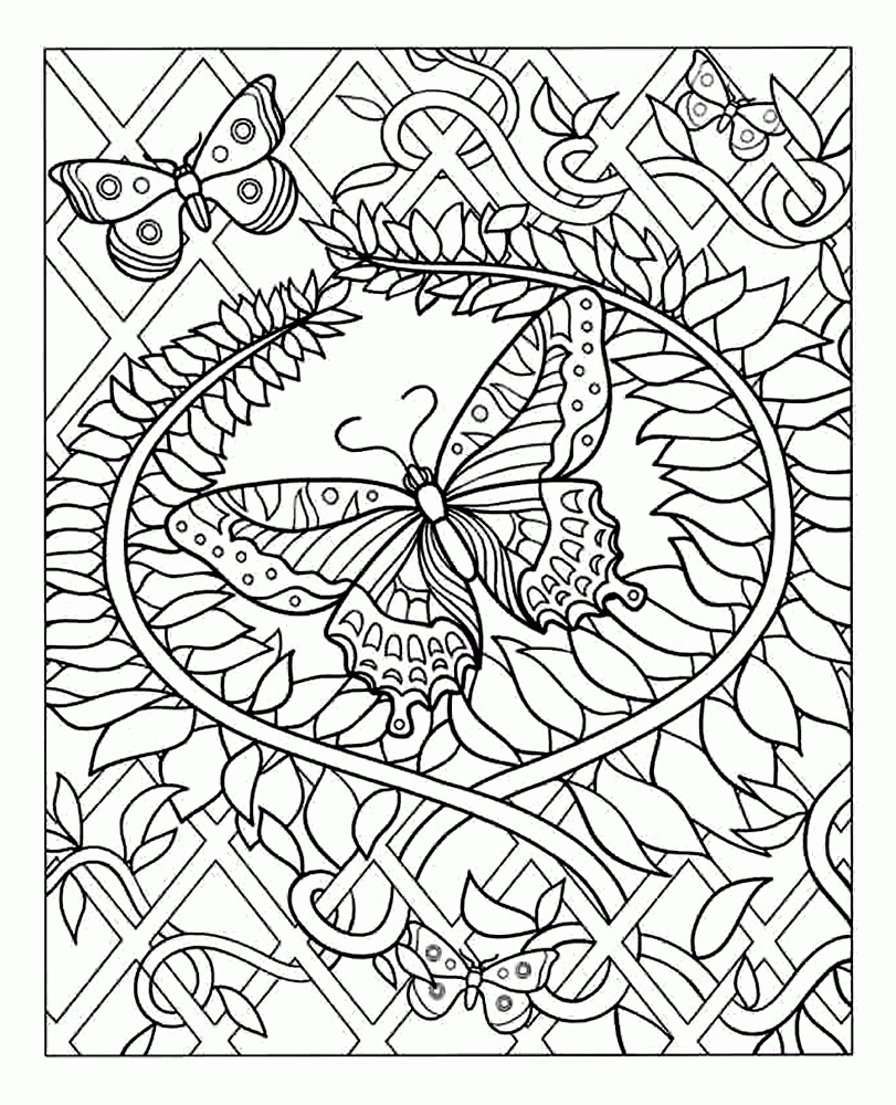 Butterfly R Coloring Pages Difficult