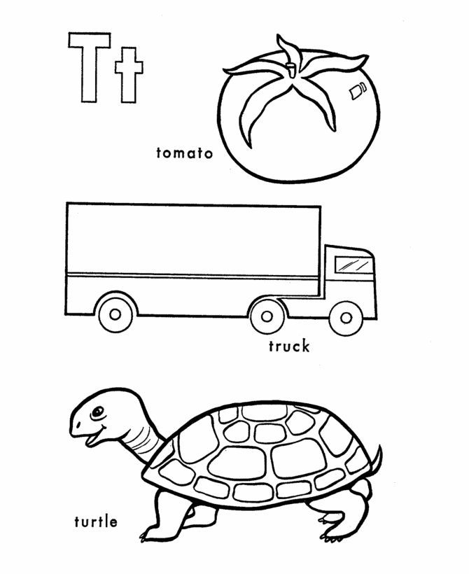 Letter T Coloring Page Page 1