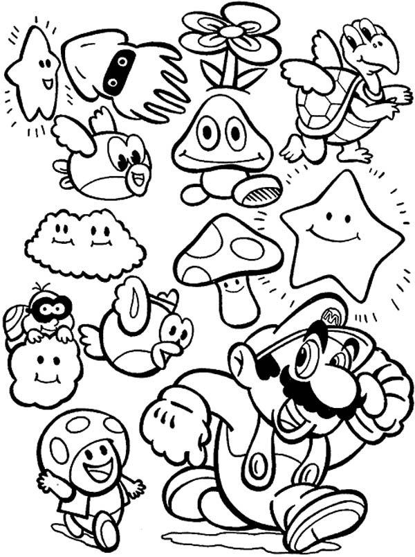 All Mario Characters Coloring Pages coloring page, coloring image ...