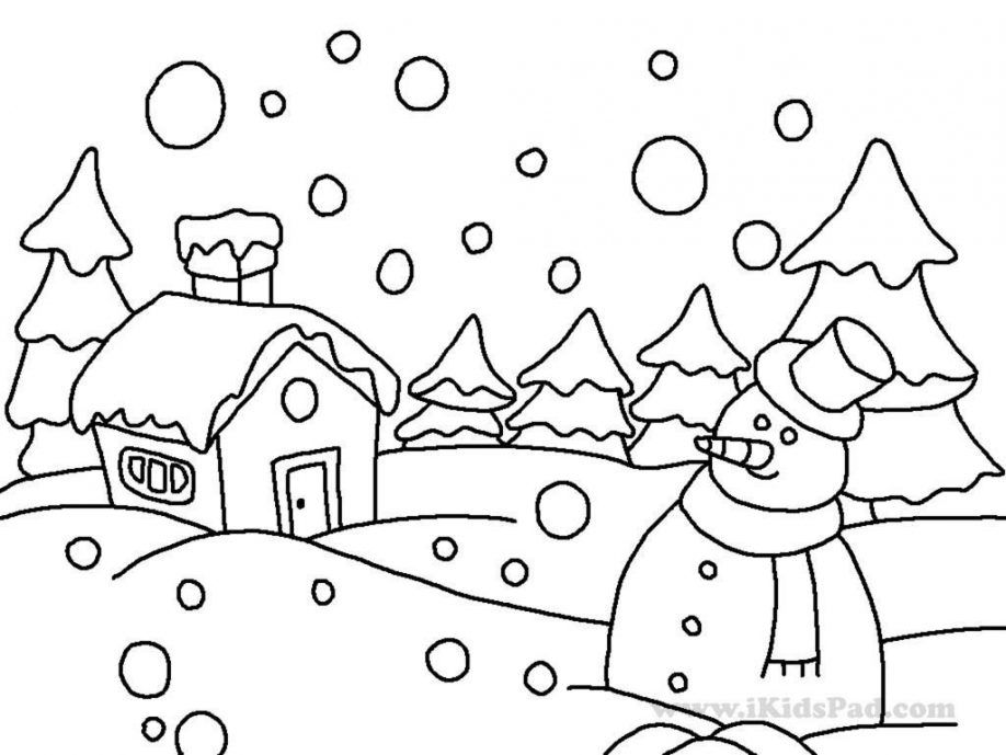 Free Printable Winter Scene Coloring Pages Disney Winter Coloring ...