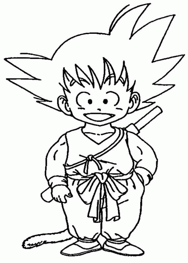 Little Goku in Dragon Ball Z Coloring Page: Little Goku in Dragon ...