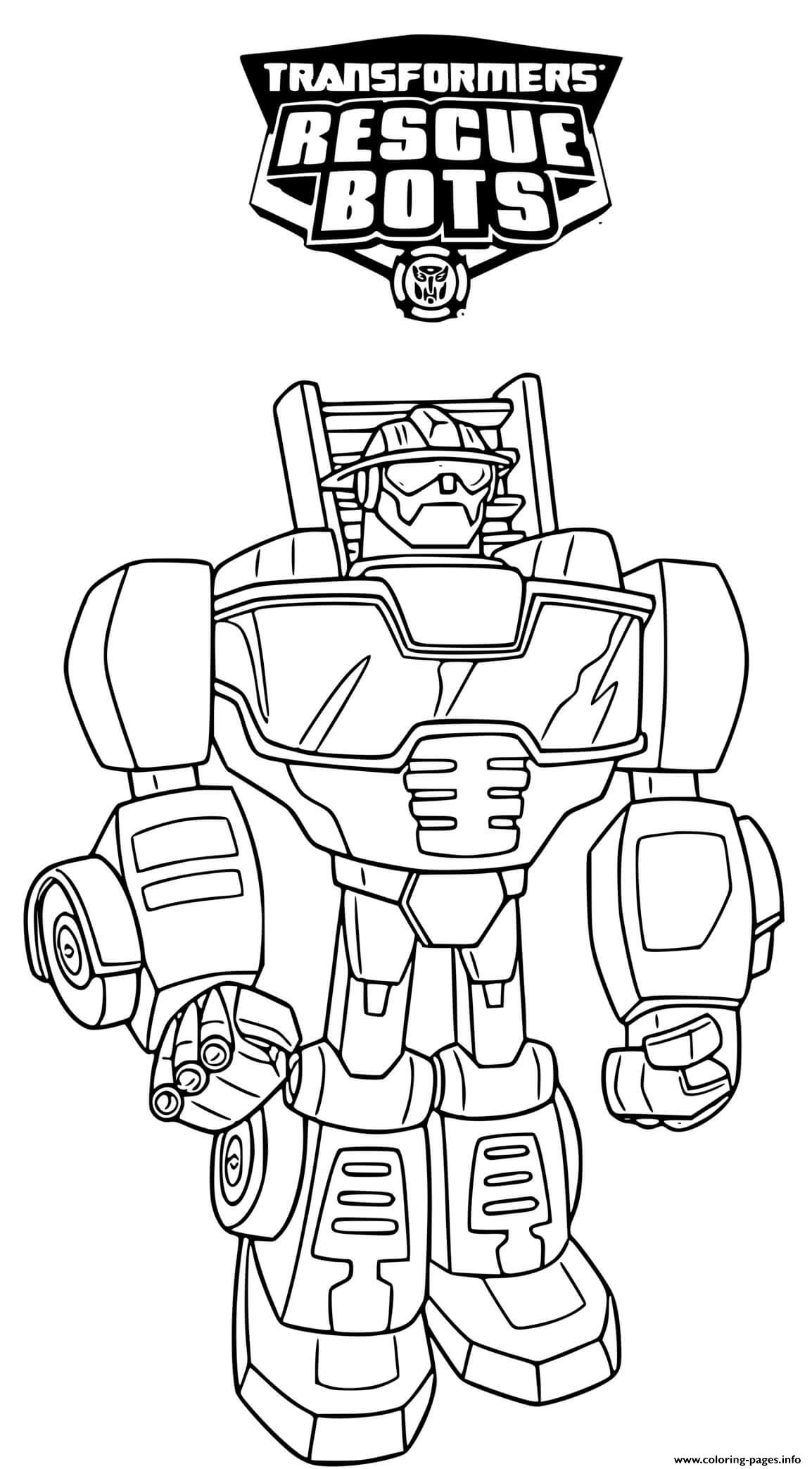 Transformers Rescue Bots Lineart Coloring Pages Printable