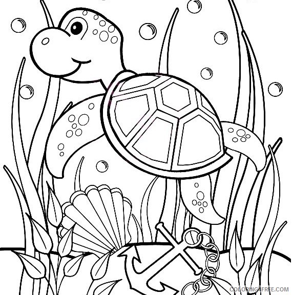 baby sea turtle coloring pages underwater Coloring4free ...