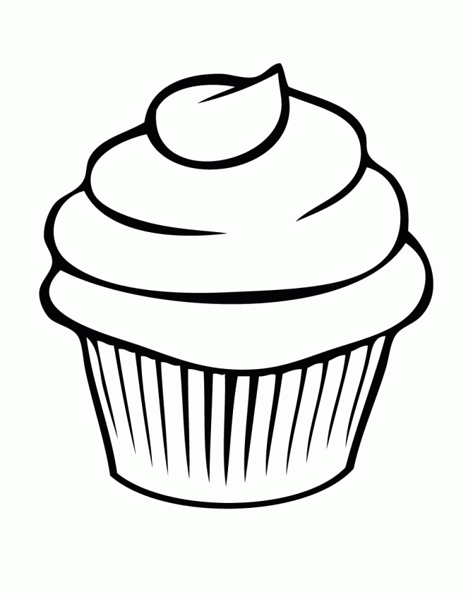 Coloring Cupcake - Coloring Pages for Kids and for Adults