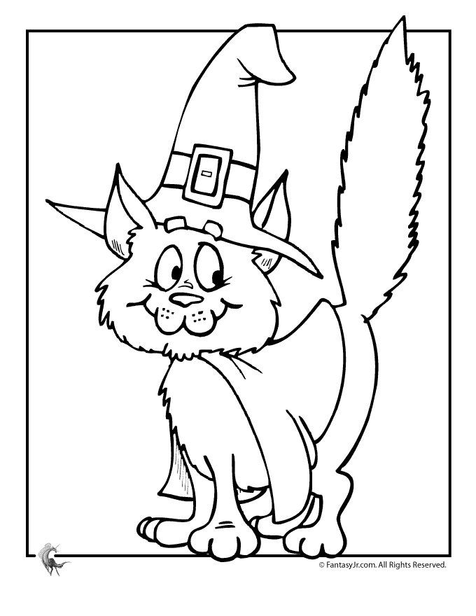 Halloween scary cat coloring pages download and print for free