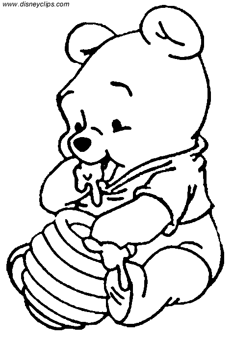 Baby Winnie The Pooh Coloring Page