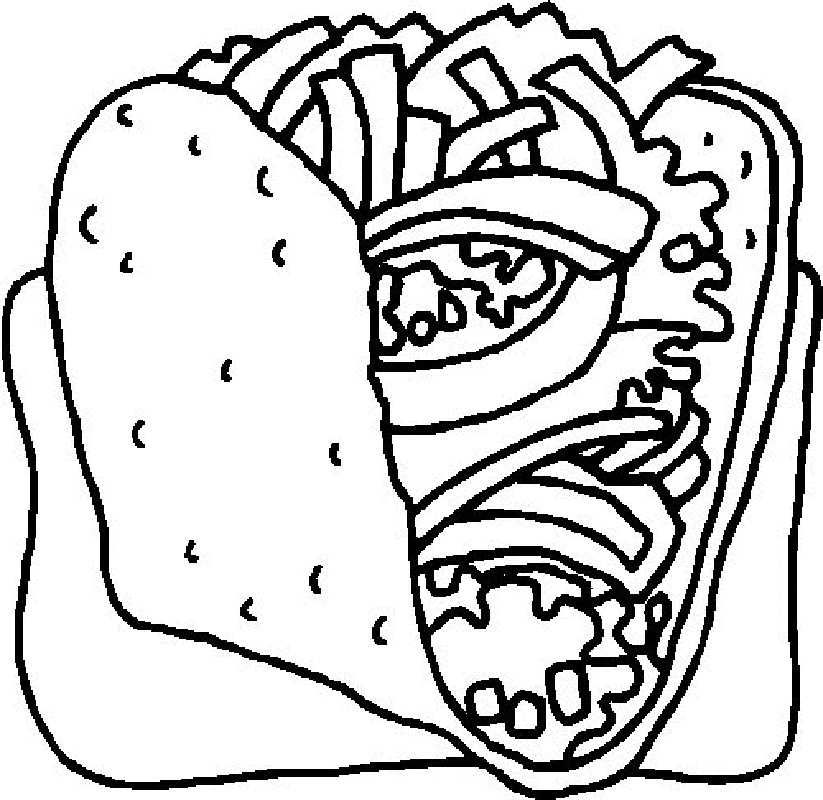 free printable taco coloring page - Clip Art Library