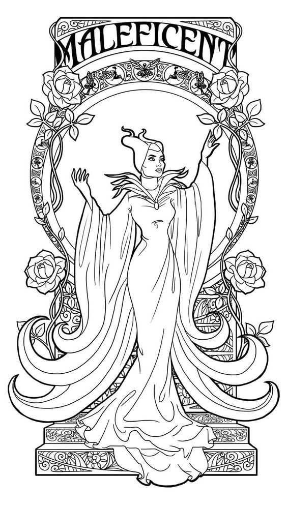 Maleficent - Art Nouveau - Lineart by Paola-Tosca on deviantART ...