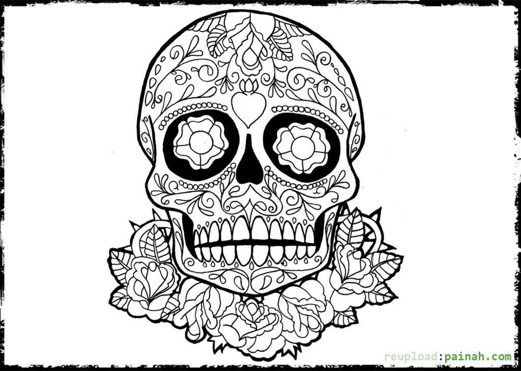 Day of the Dead Skull Coloring Pages, Dead Art Coloring Pages Day ...