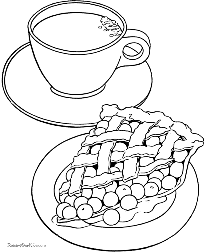 Pie Coloring Sheet - Coloring Pages for Kids and for Adults
