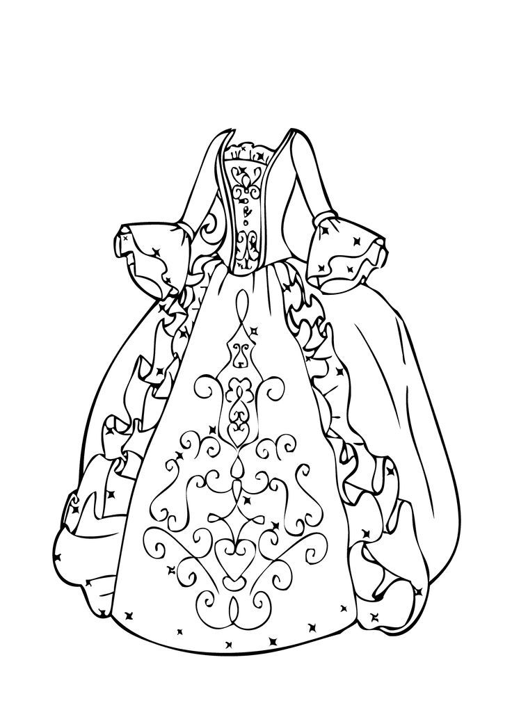 Ball Gown Dresses Coloring Pages - Coloring Pages For All Ages