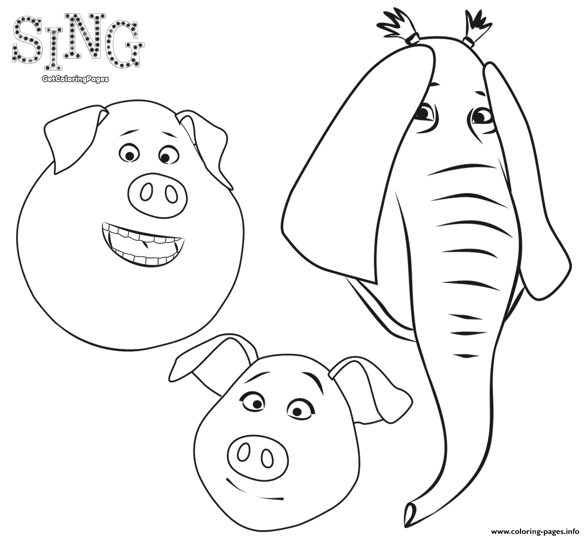 Animals From Sing Animation Coloring Coloring Pages Printable