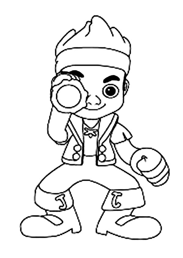 Jake and His Spyglass Coloring Page | Kids Play Color