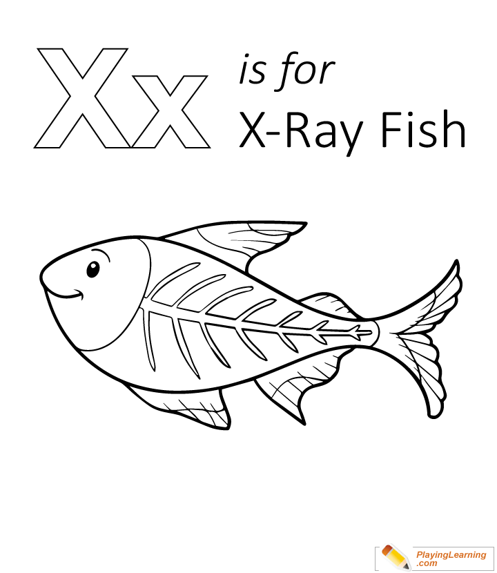X Is For Xray Fish Coloring Page | Free X Is For Xray Fish Coloring Page