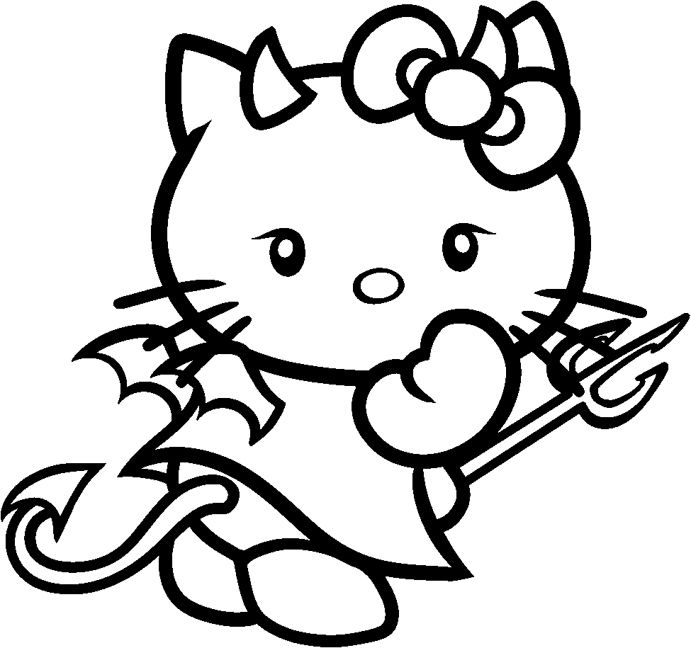 Hello kitty Halloween coloring pages