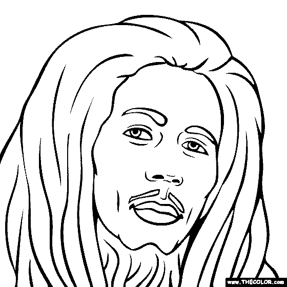 Bob Marley Coloring Page | Bob Marley Coloring