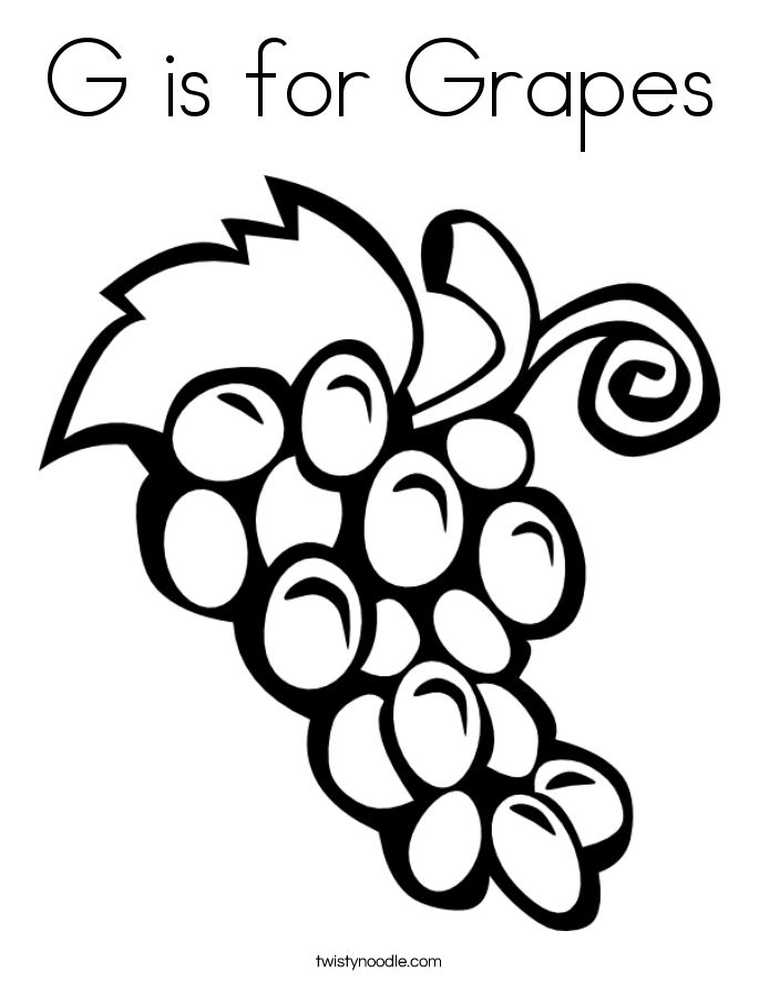 G is for Grapes Coloring Page - Twisty Noodle