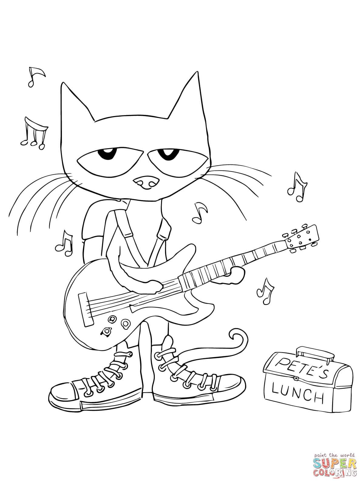 Pete the Cat Rocking in my School Shoes coloring page | Free ...