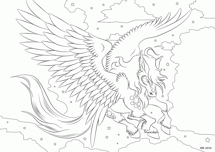Pegasus Coloring Page - Coloring Pages for Kids and for Adults