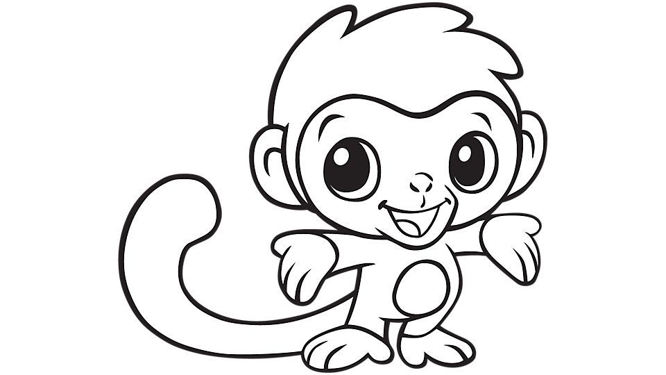 Monkey Coloring Pages Printable Coloring Book Pages For Kids 18072 ...