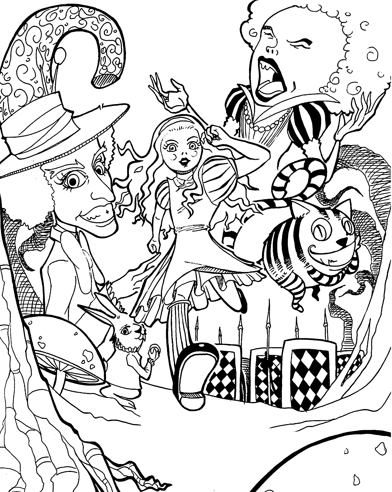 Alice In Wonderland Coloring Pages Free Printables - Coloring ...