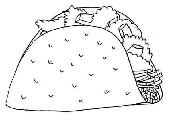 mexican foods coloring pages mexican taco junk food coloring page ...