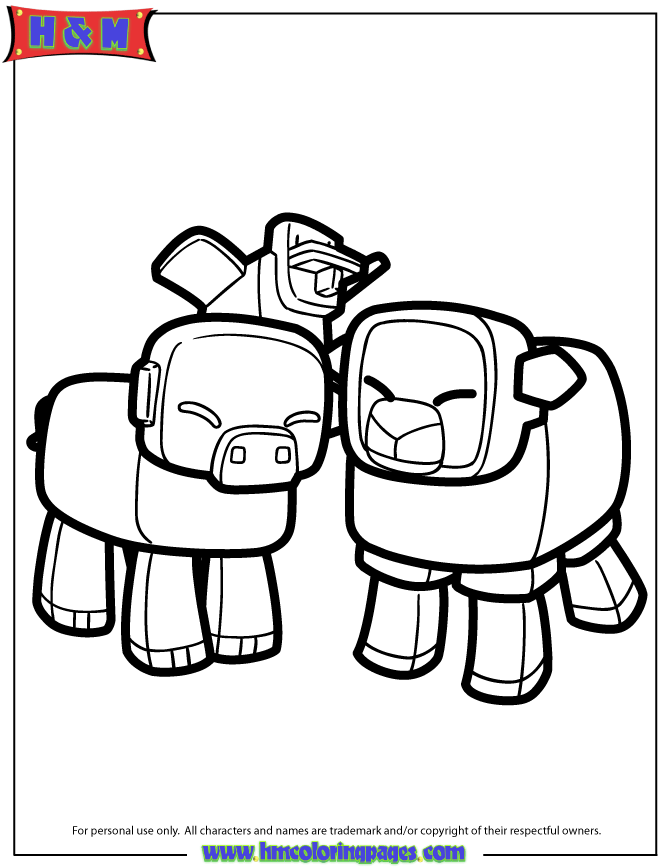 Minecraft Animal Coloring Pages Sketch Coloring Page