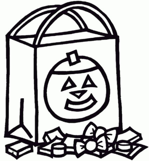 trick or treat bag halloween coloring page | Creative Ads and more...
