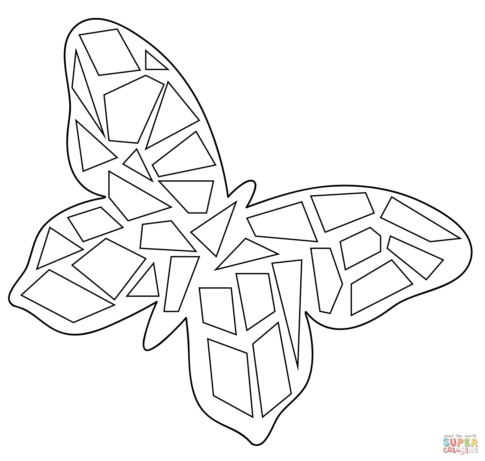 Butterfly Mosaic coloring page | Free Printable Coloring Pages