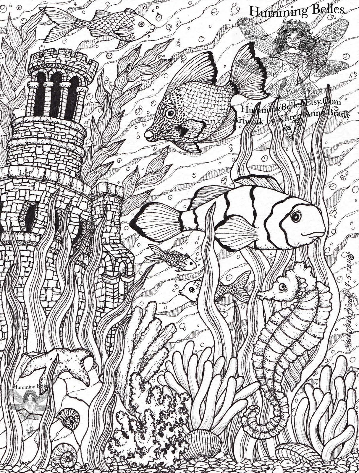 Humming Belles".....: New! Undersea Illustrations and Coloring Pages