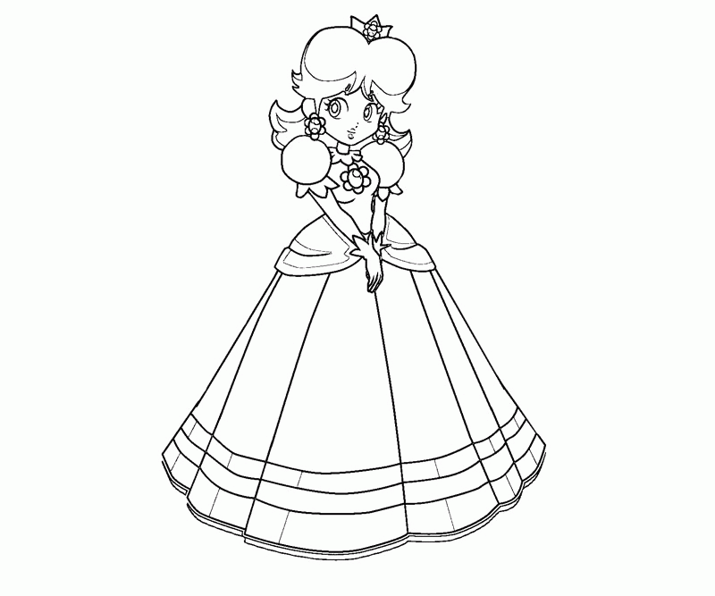 Coloring Pages Of Princess Peach And Princess Daisy - Coloring