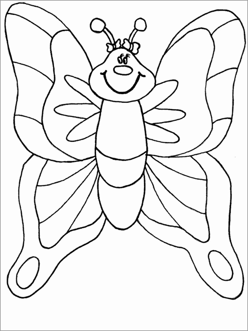 Cartoon Moth Coloring Page - ColoringBay