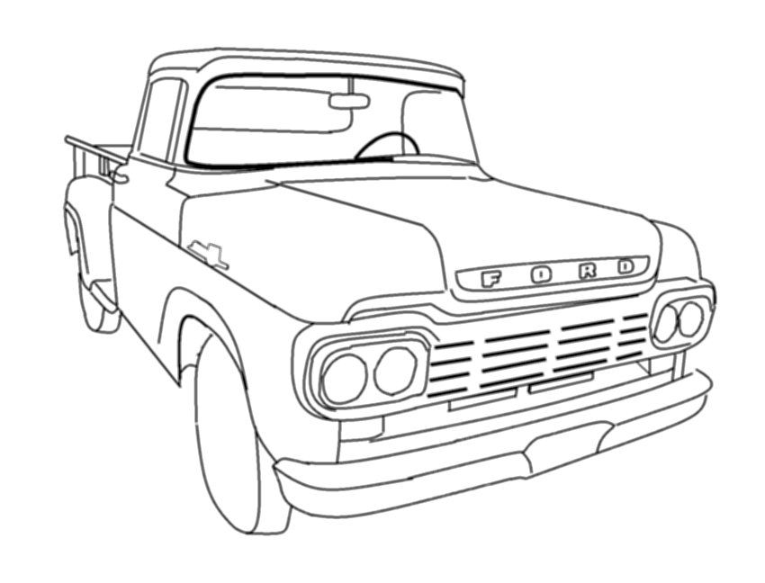 Old Ford Truck Coloring Pages | Cars coloring pages, Truck coloring pages,  Ford truck