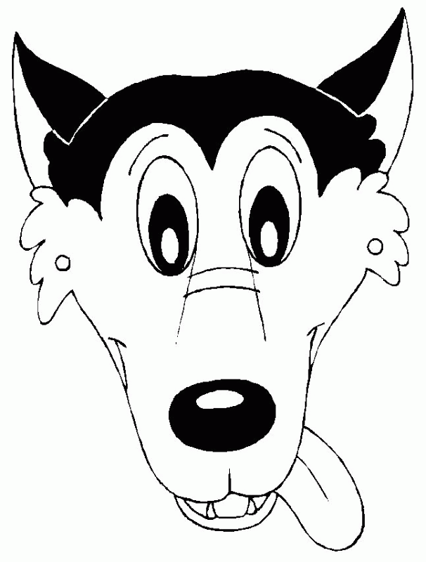 wolf mask for coluring coloring page face