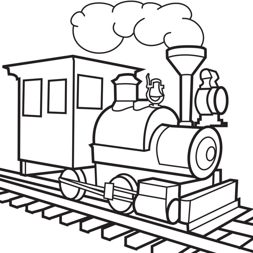 TRAIN TRACKS Colouring Pages